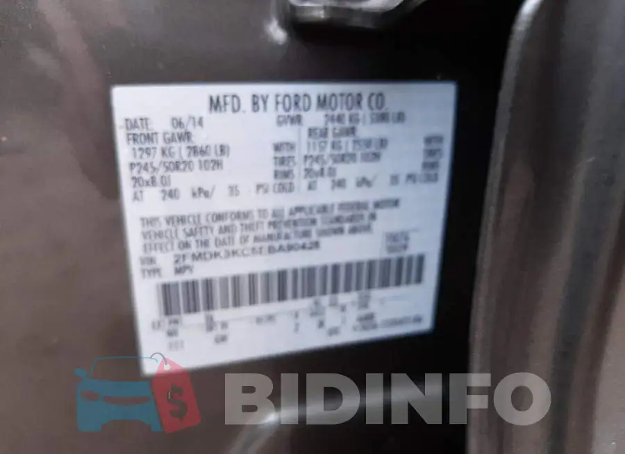 2FMDK3KC5EBA90428 Photo# 13