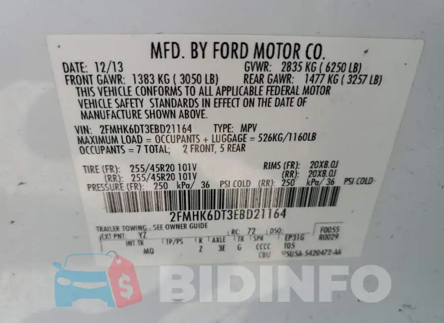 2FMHK6DT3EBD21164 Photo# 13