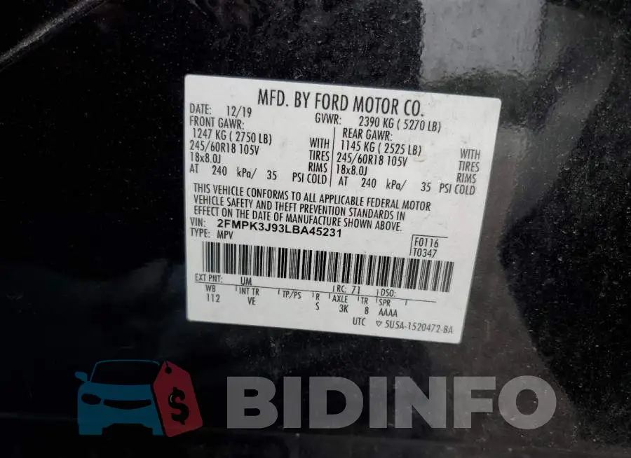 2FMPK3J93LBA45231 Photo# 13