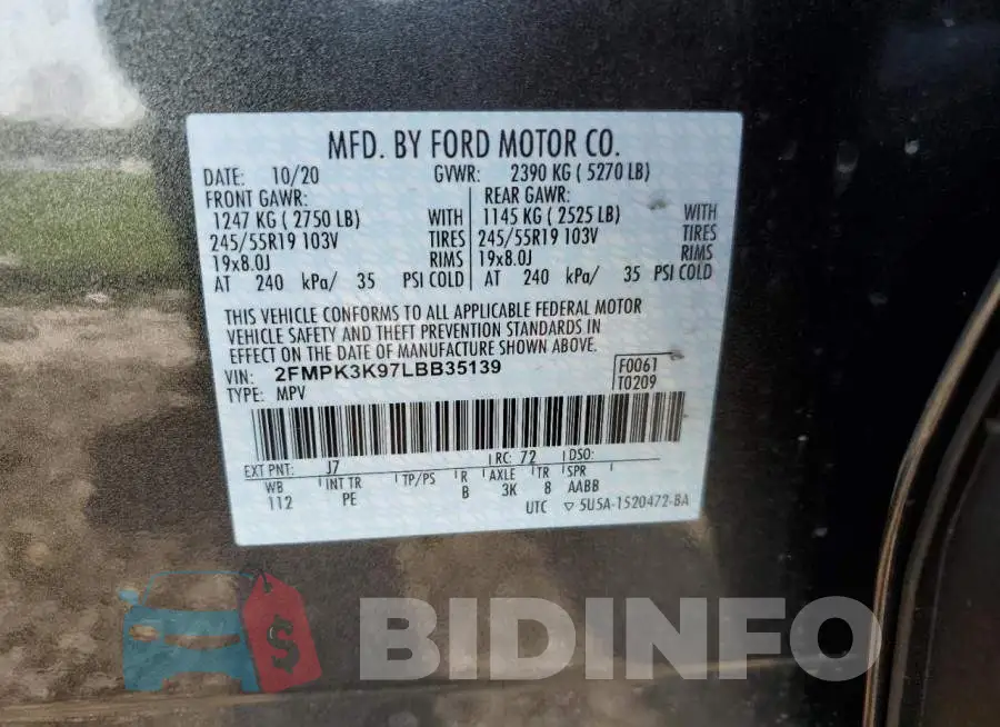 2FMPK3K97LBB35139 Photo# 14