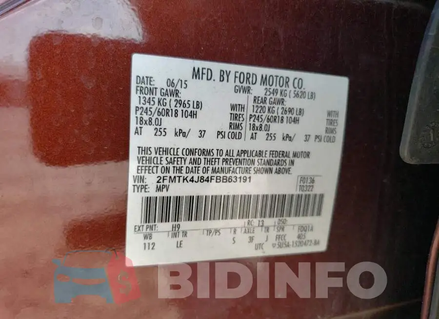 2FMTK4J84FBB63191 Photo# 13