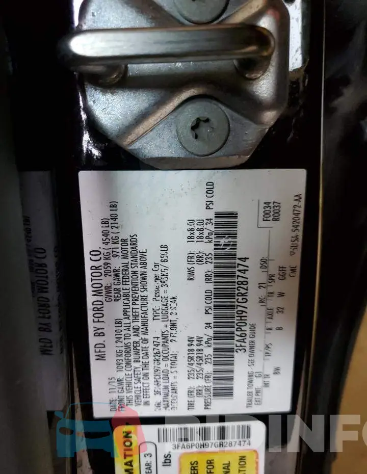 3FA6P0H97GR287474 Photo# 12