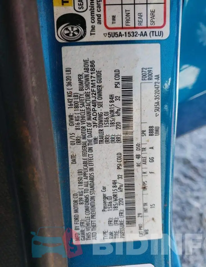 3FADP4BJ2FM171886 Photo# 12