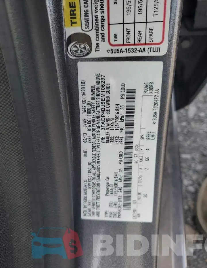 3FADP4BJ5EM106237 Photo# 12