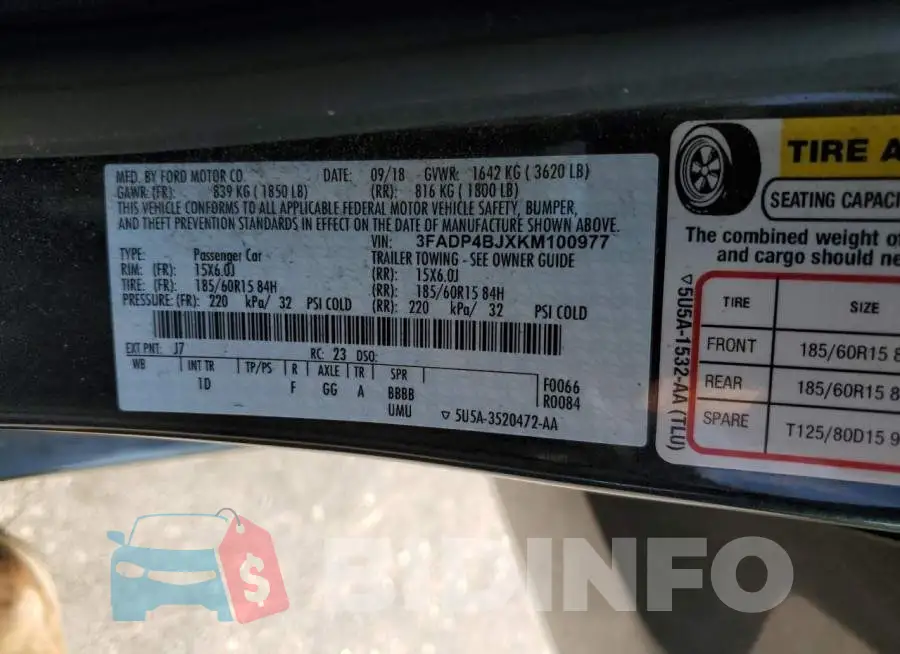 3FADP4BJXKM100977 Photo# 13