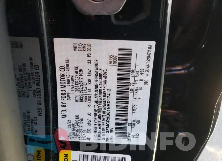 3FMCR9B61NRD17412 Photo# 12