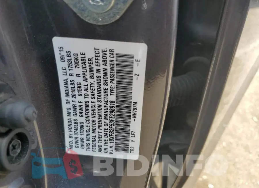 19XFB2F53FE298918 Photo# 12