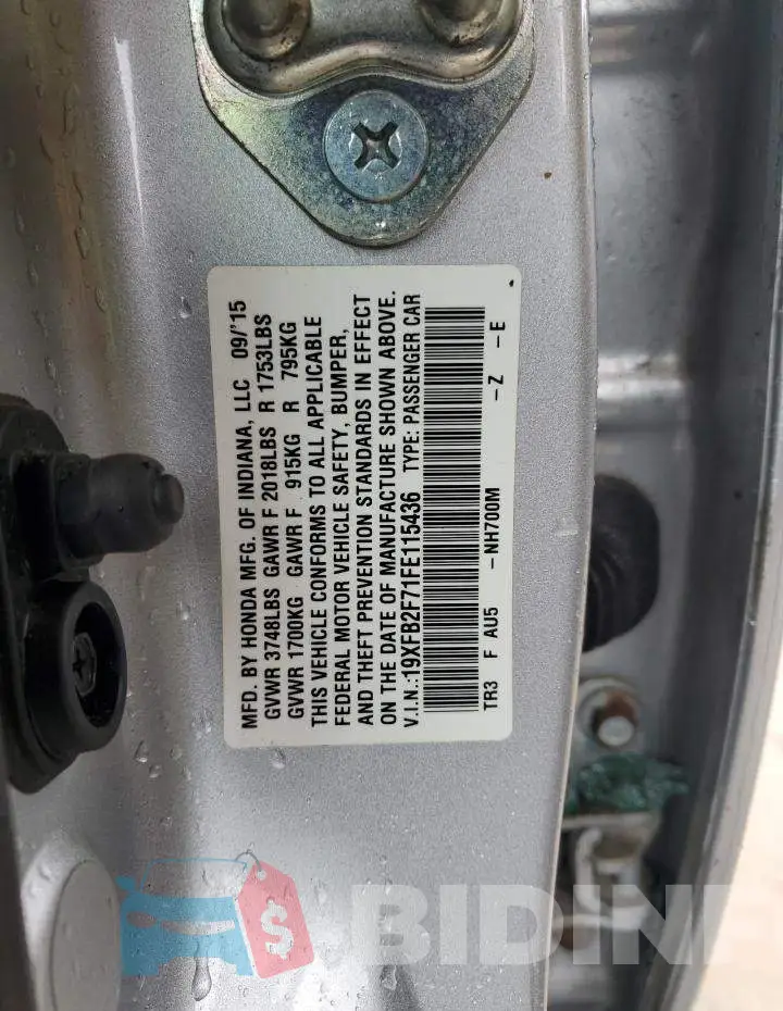 19XFB2F71FE115436 Photo# 12