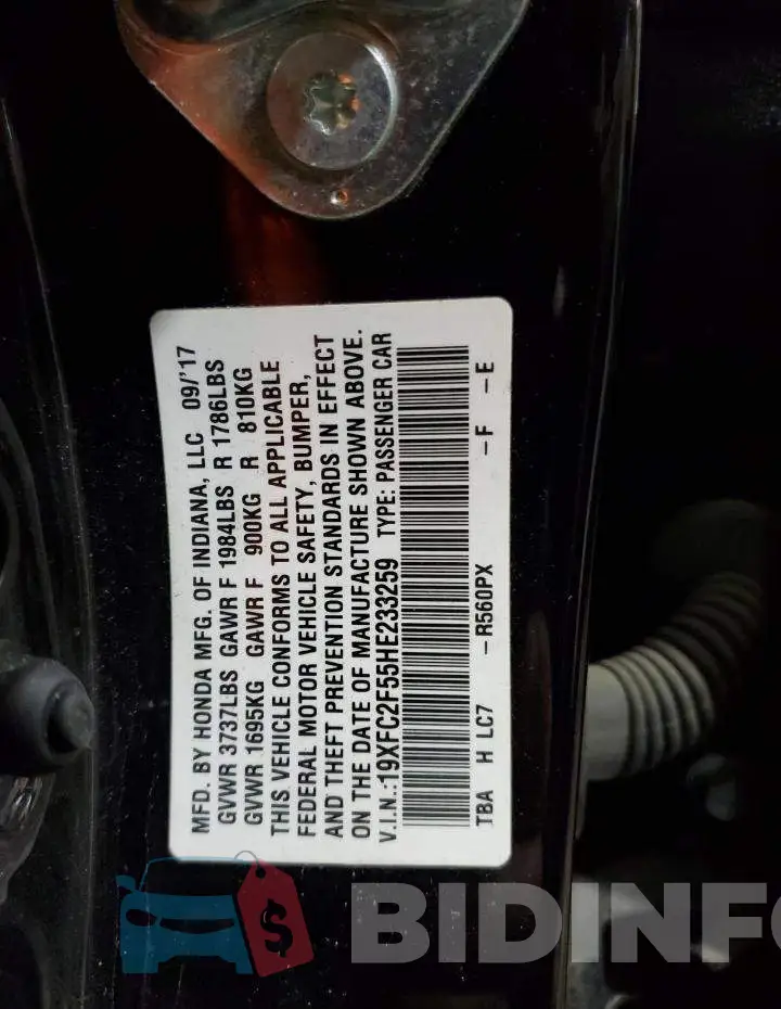 19XFC2F55HE233259 Photo# 13