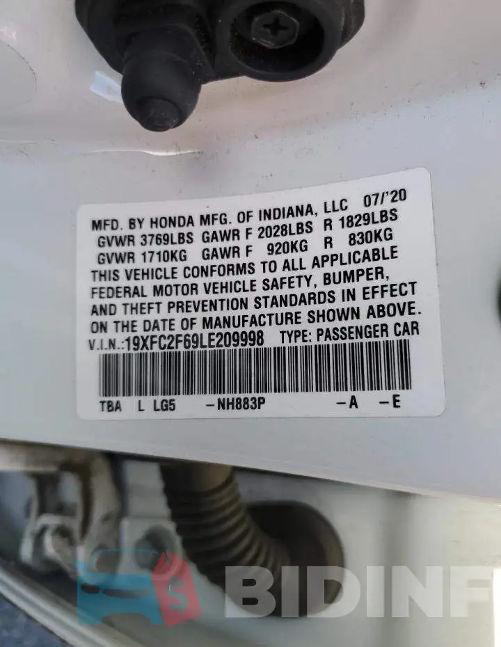 19XFC2F69LE209998 Photo# 12