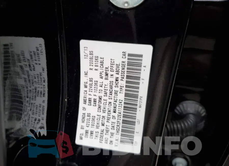 1HGCR2F32EA113242 Photo# 12