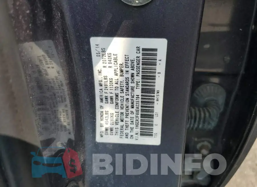 1HGCR3F8XEA035794 Photo# 13