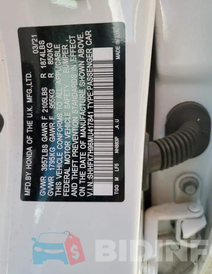 SHHFK7H96MU417841 Photo# 12