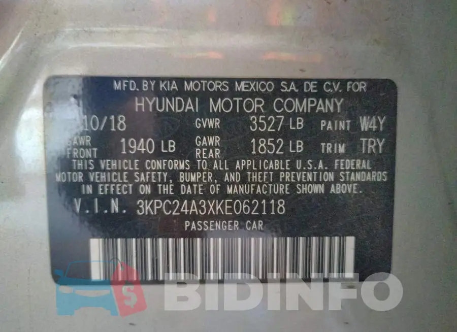 3KPC24A3XKE062118 Photo# 12