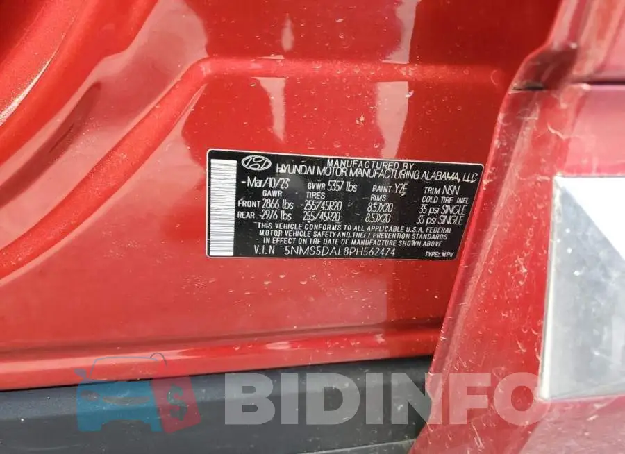 5NMS5DAL8PH562474 Photo# 13