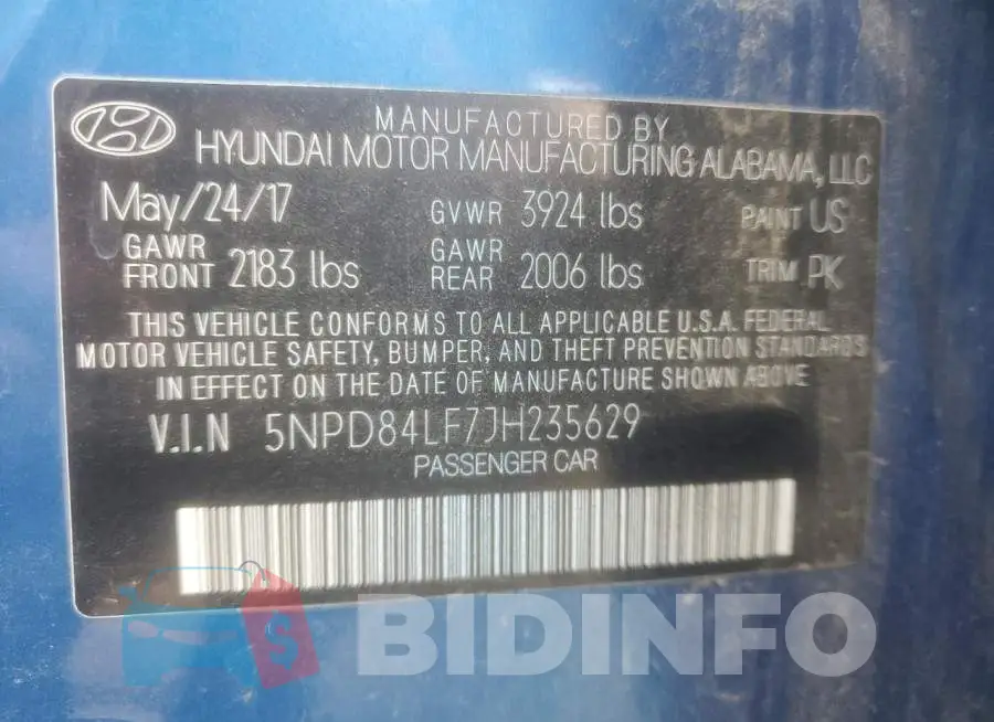 5NPD84LF7JH235629 Photo# 12