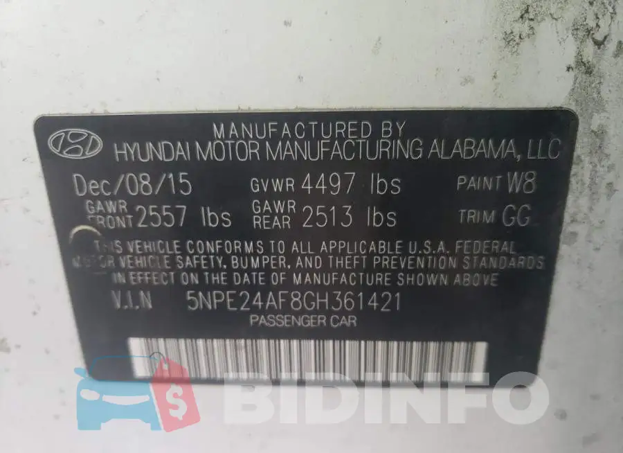 5NPE24AF8GH361421 Photo# 12