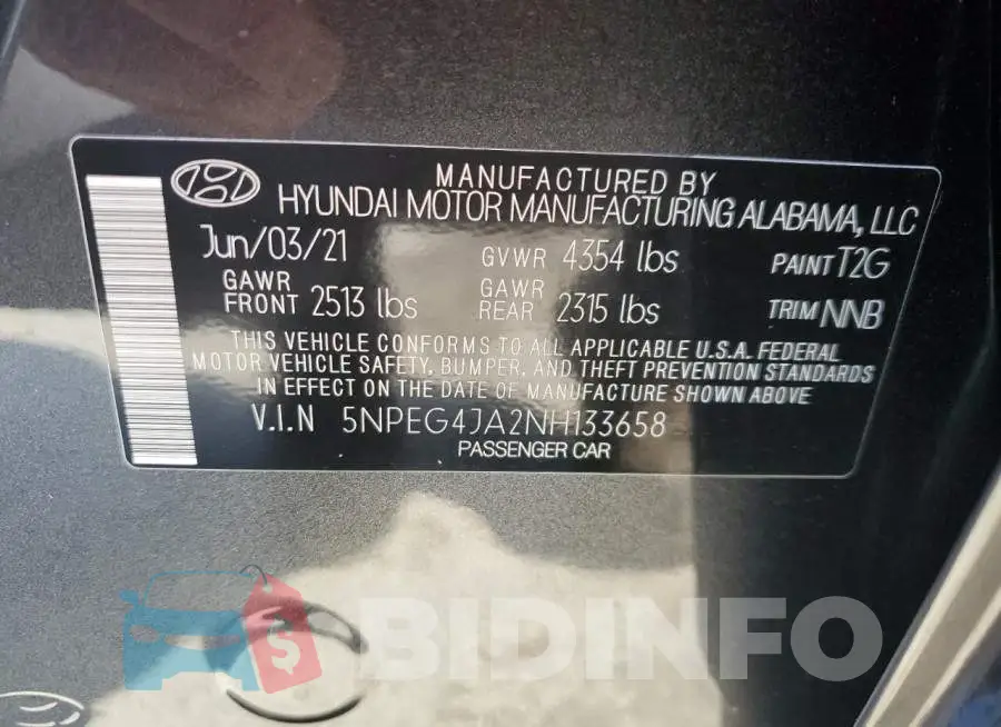 5NPEG4JA2NH133658 Photo# 12