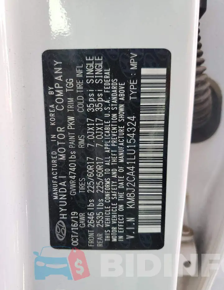 KM8J2CA41LU154324 Photo# 13