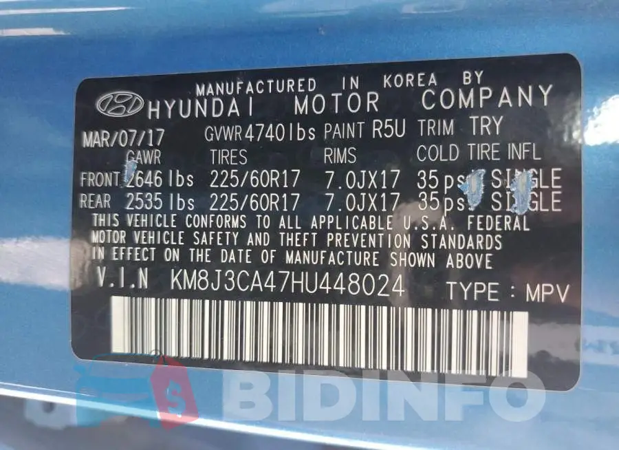 KM8J3CA47HU448024 Photo# 12