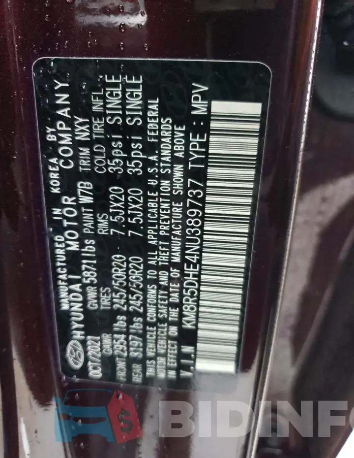 KM8R5DHE4NU389737 Photo# 13