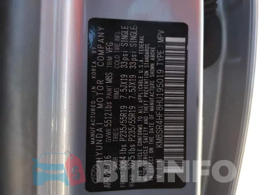 KM8SR4HF8HU195019 Photo# 14
