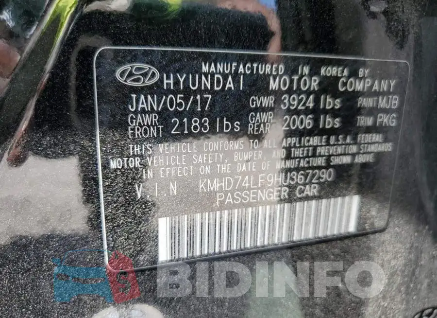 KMHD74LF9HU367290 Photo# 12