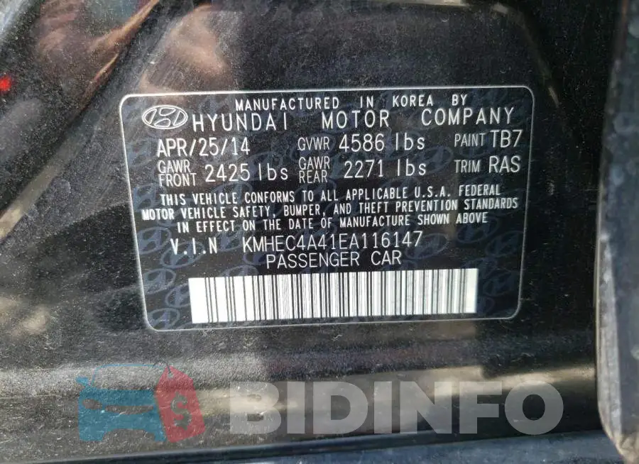 KMHEC4A41EA116147 Photo# 12