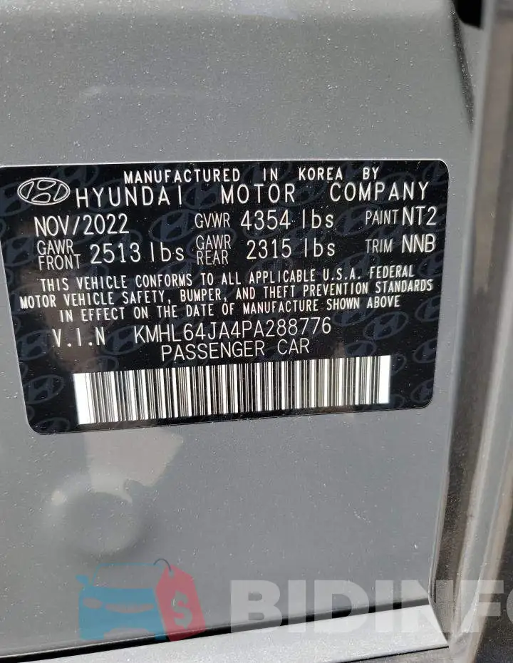 KMHL64JA4PA288776 Photo# 12