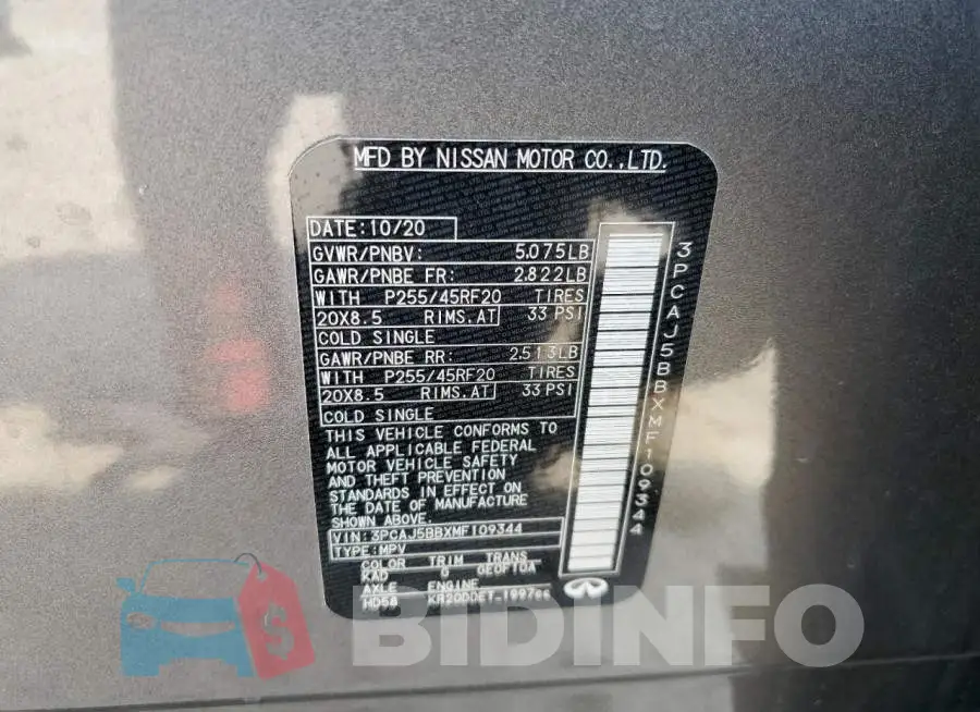 3PCAJ5BBXMF109344 Photo# 13