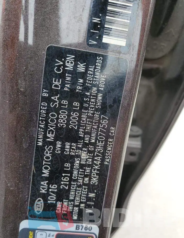 3KPFK4A73HE077567 Photo# 12