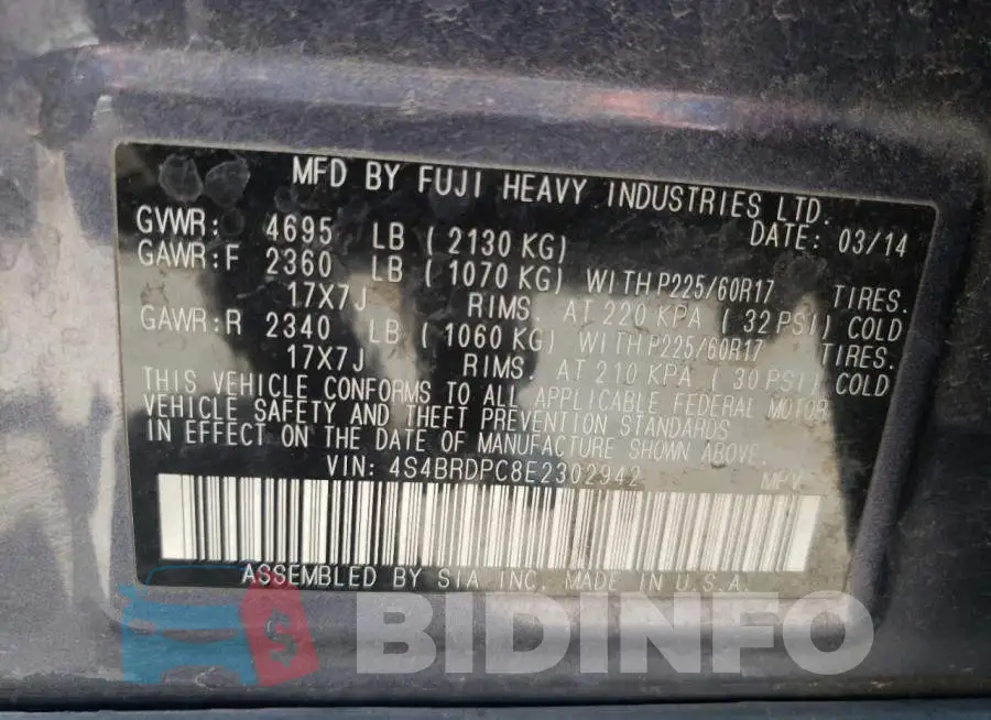 4S4BRDPC8E2302942 Photo# 14