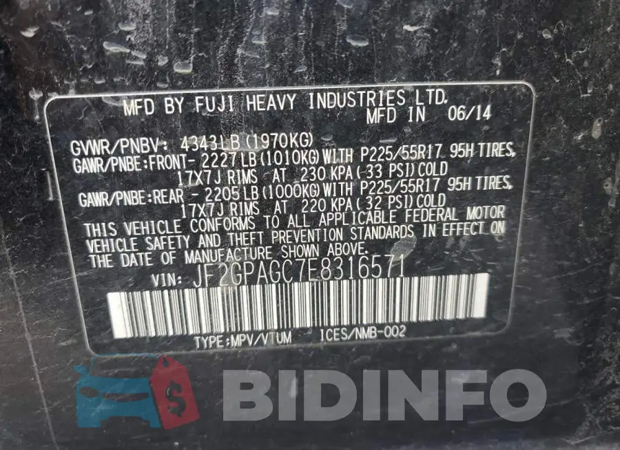 JF2GPAGC7E8316571 Photo# 14