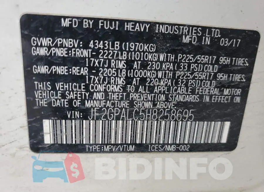 JF2GPALC5H8258695 Photo# 14