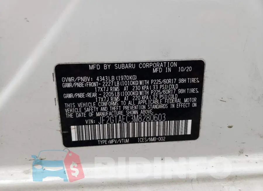 JF2GTAEC3M8280603 Photo# 14