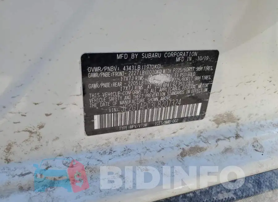 JF2GTAPC3L8207324 Photo# 13