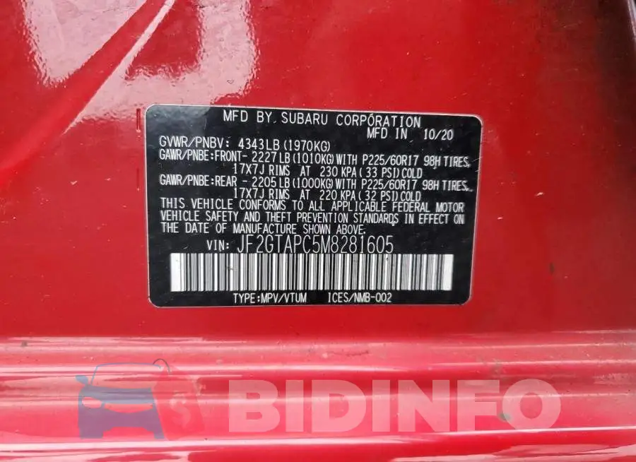JF2GTAPC5M8281605 Photo# 12