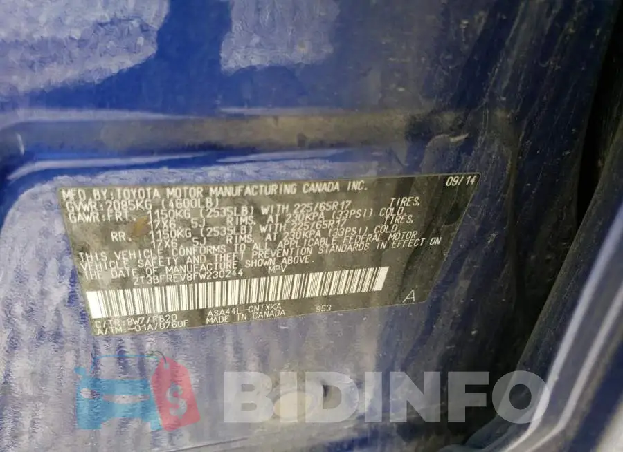 2T3BFREV8FW230244 Photo# 12