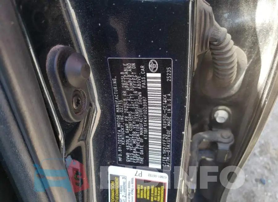 4T1BF1FK4FU029987 Photo# 12