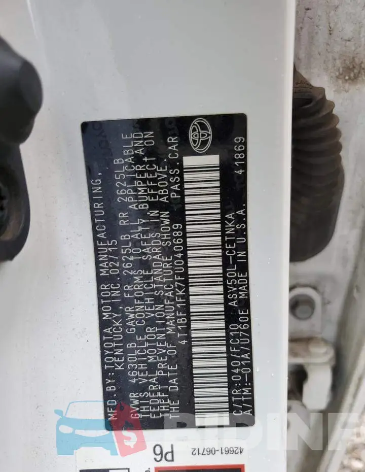 4T1BF1FK7FU040689 Photo# 12