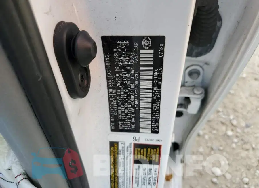 4T1BF1FKXFU087232 Photo# 10