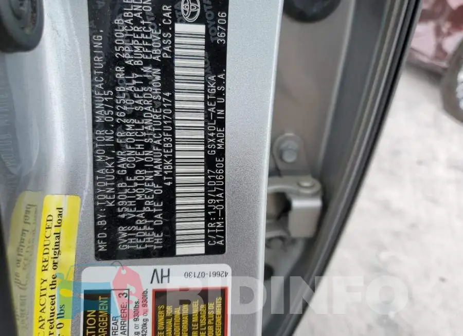 4T1BK1EB3FU170174 Photo# 12