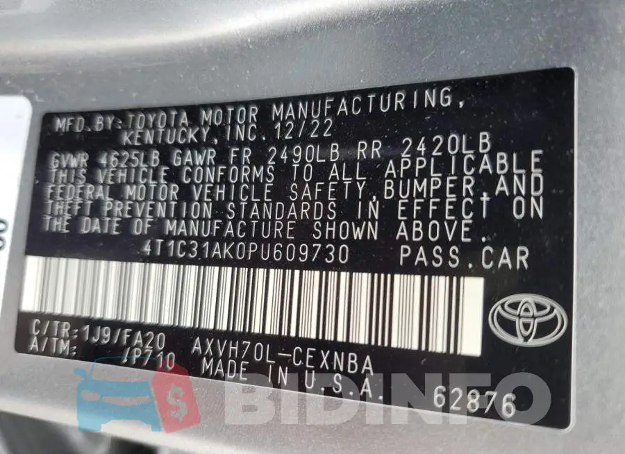4T1C31AK0PU609730 Photo# 12