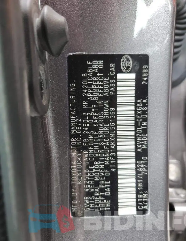 4T1F31AKXMU561369 Photo# 12