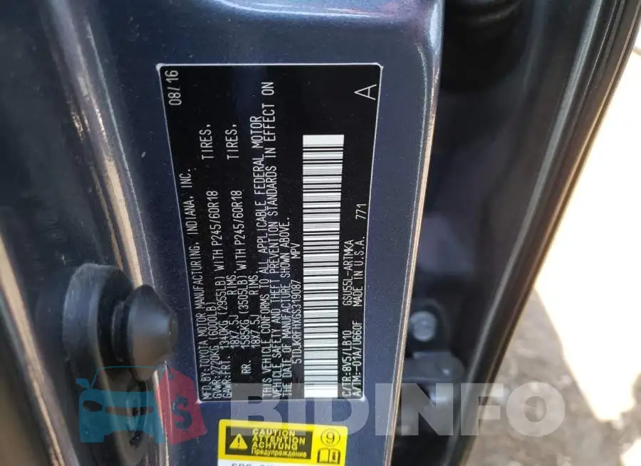 5TDJKRFHXGS319087 Photo# 12