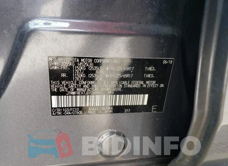 JTMWFREV7JD126965 Photo# 13