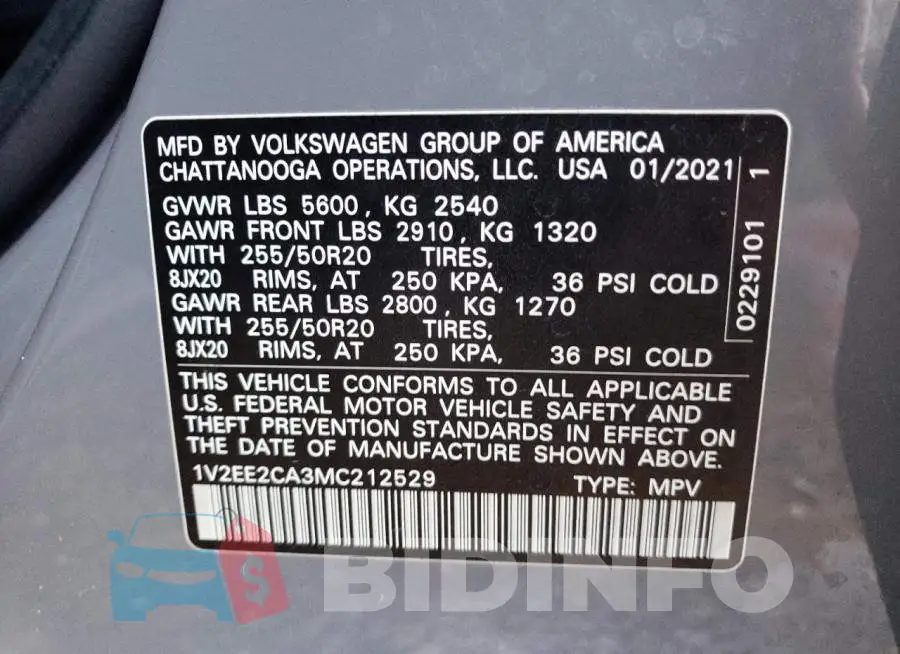 1V2EE2CA3MC212529 Photo# 13