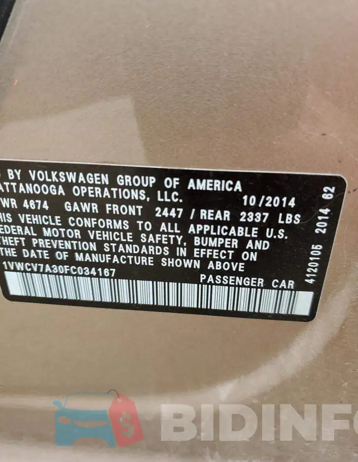 1VWCV7A30FC034167 Photo# 12