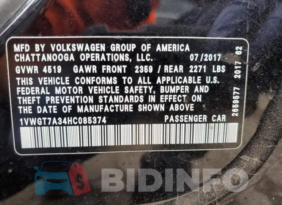 1VWGT7A34HC085374 Photo# 10