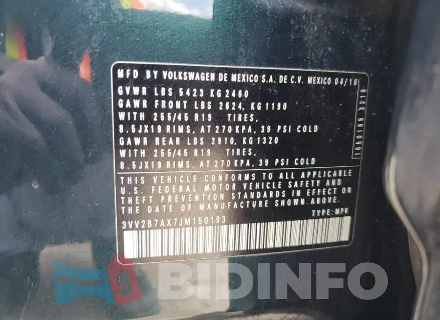 3VV2B7AX7JM150193 Photo# 14